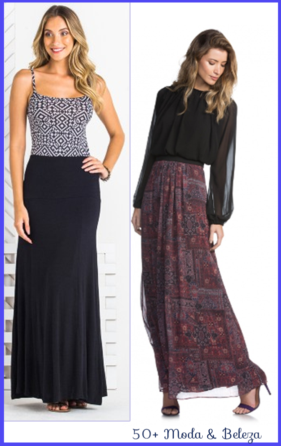 modelo de saia longa preta