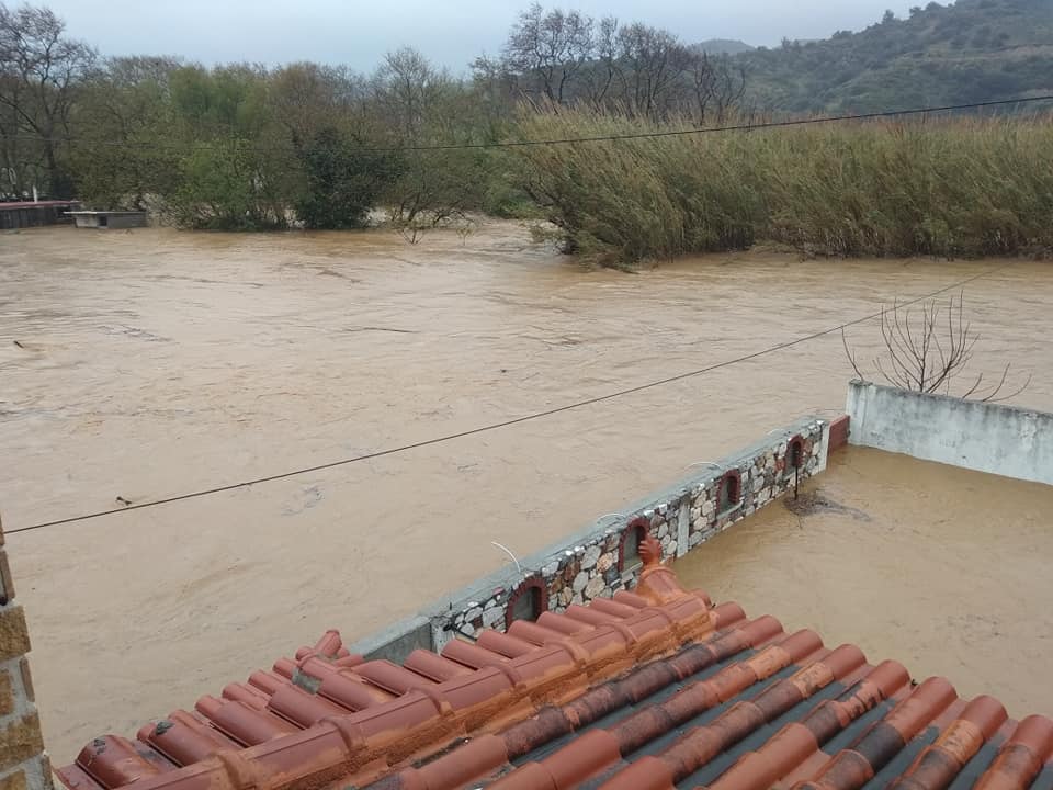 Καιρός τώρα: Πλημμύρισε η Μουρτερή (πηγή φωτογραφίας: facebook.com)