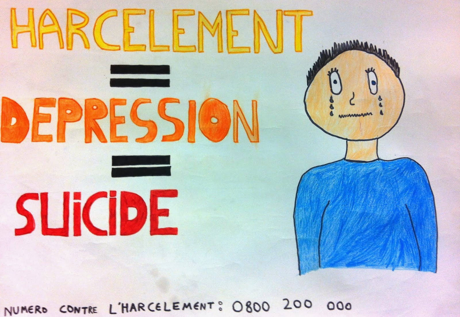 Dessin Contre Le Harcèlement Scolaire Facile Les arts plastiques au collège Wolf : Concours d'affiche : " Mobilisons