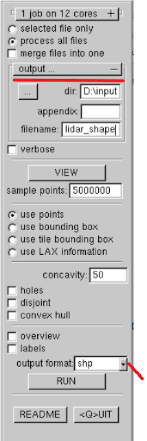 select output shape file format