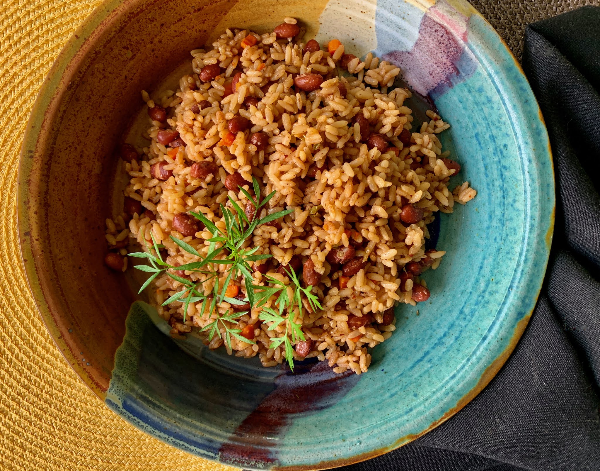 How to make Black beans over dirty rice