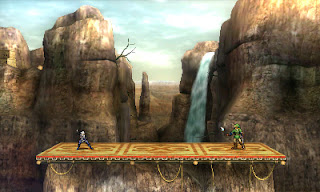 Omega form of Gerudo Valley, where the stage is a square rock with a platform with Gerudo ornaments on top