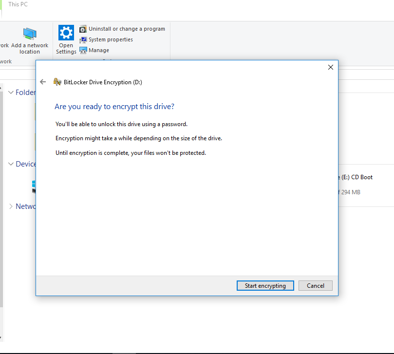 Start encrypting Start encrypting
