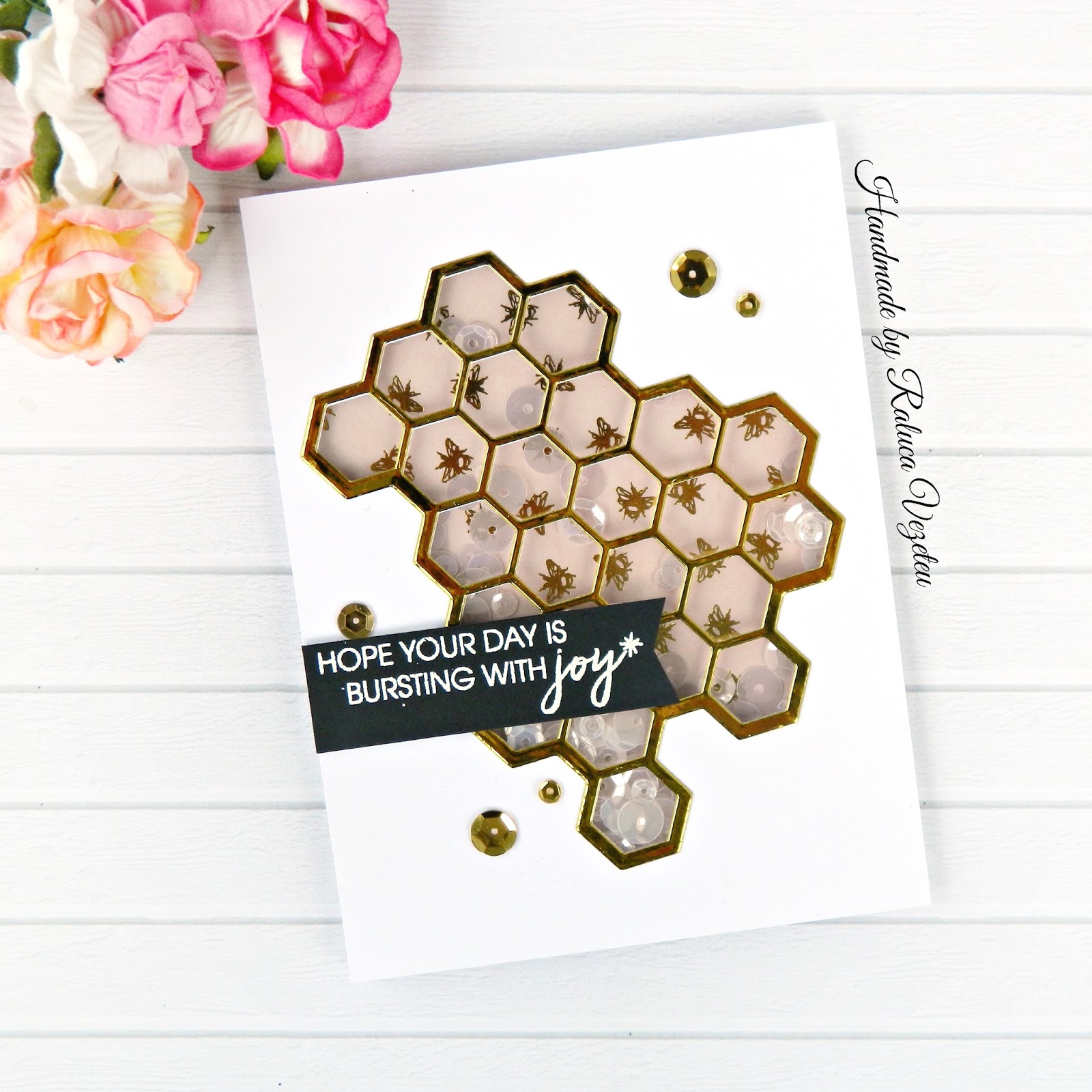 Hexagons Shaker Sizzix Handmade Card