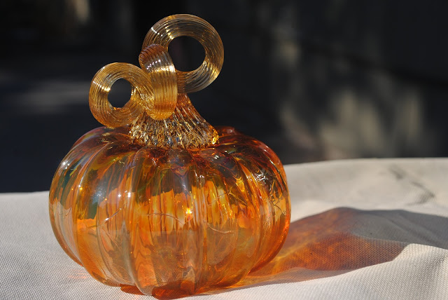 Fizzy Party's completed pumpkin from glass blowing class