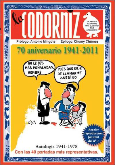 Portada del Recopilatorio del 70 aniversario 1941-2011 de la revista La Codorniz