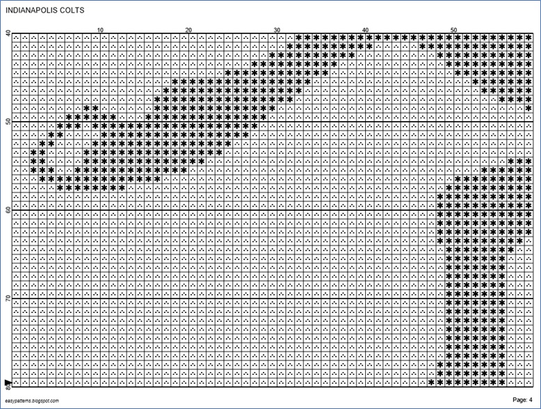 EASY PATTERNS Indianapolis Colts crossstitch pattern