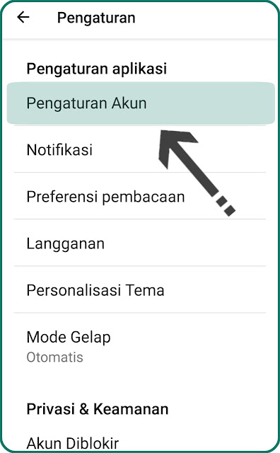 masuk ke pengaturan akun