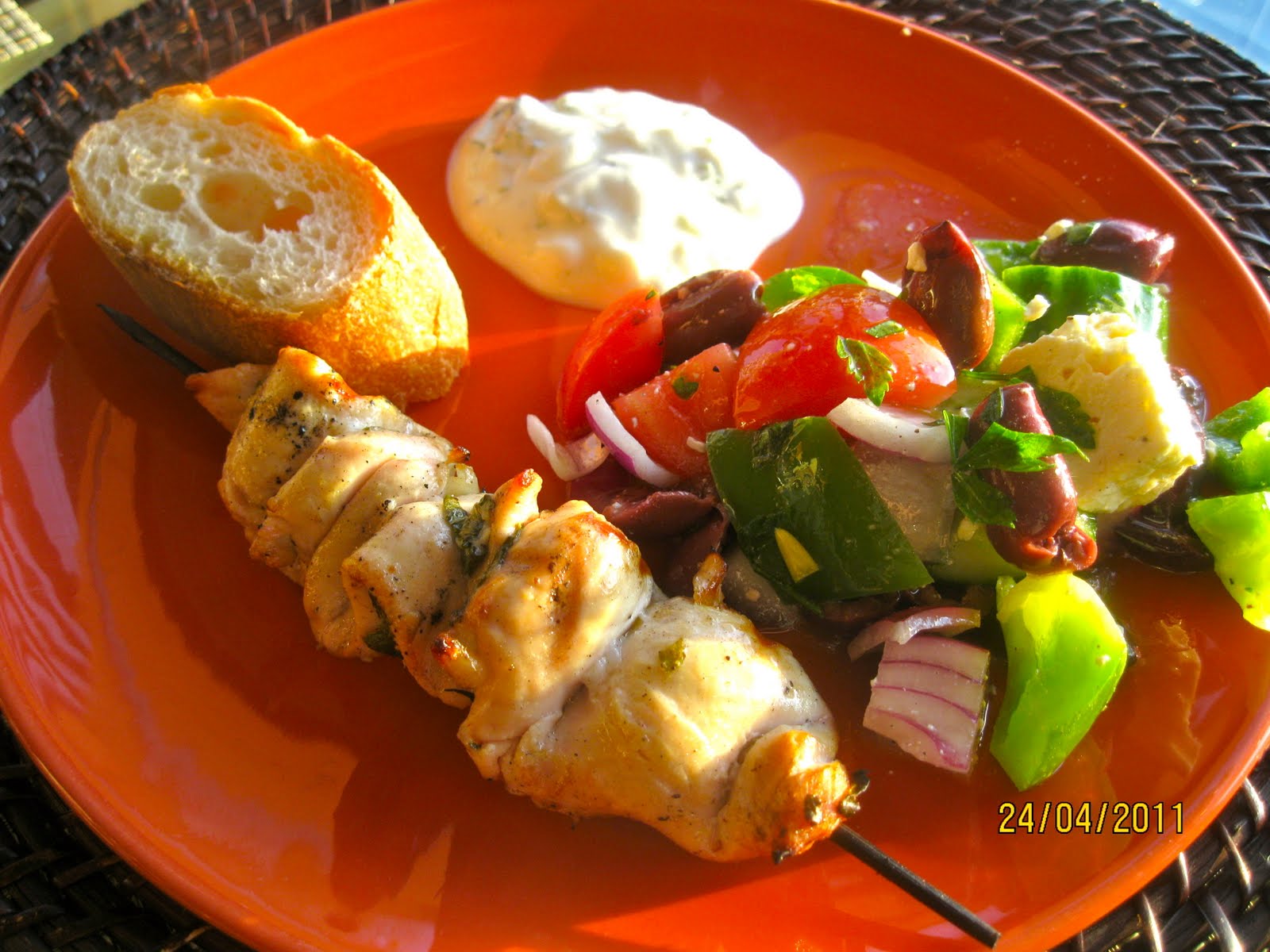 What's for dinner Light quick greek meal