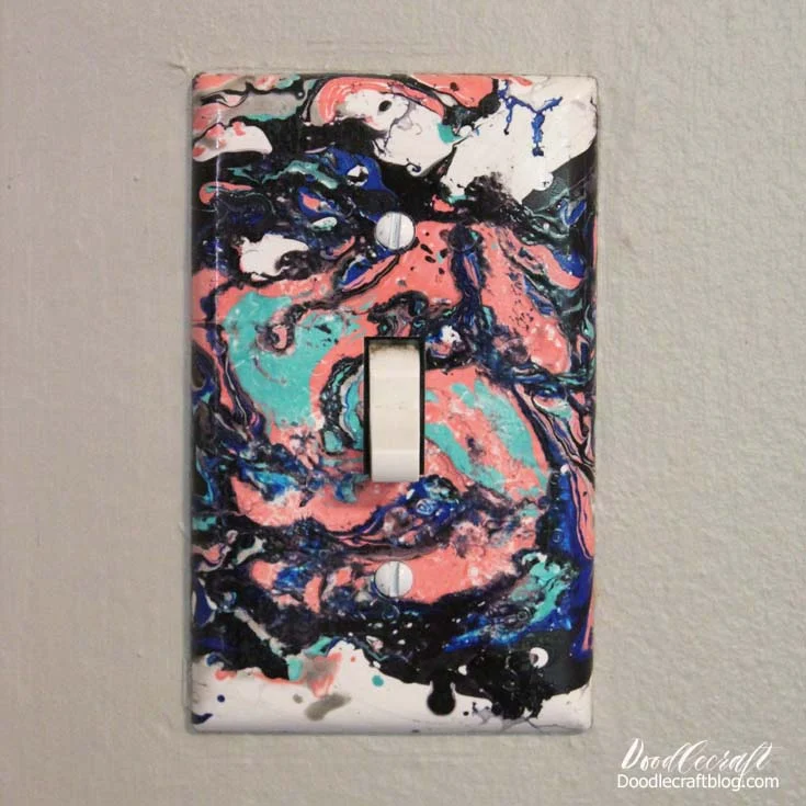 Marbled Light Switch Covers with Easy Marble DIY