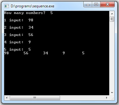 C++ Program of Number Sequence