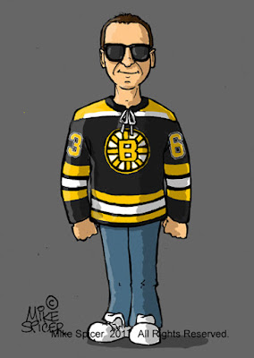 Boston Bruins fans cartoon hockey fan cartoon  caricature 
