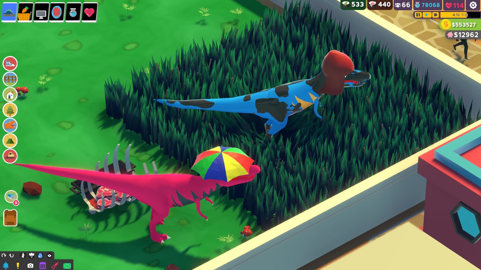 恐竜パーク運営ゲームのparkasaurusが イロソフトのゲームを彷彿とさせてイイ感じだったので記録を残しておく Orz Game