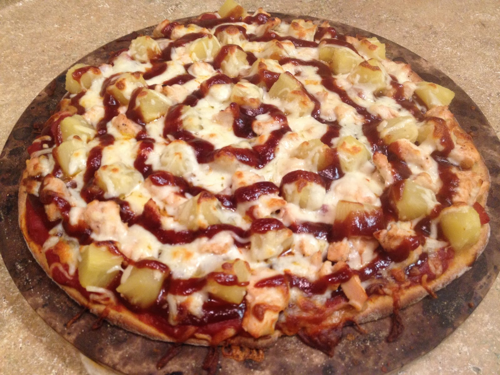 Cardio Pizza BBQ Chicken & Pineapple Pizza with Sharp Cheddar and a