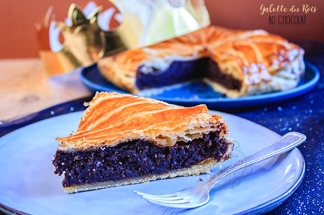 Galette des Rois noisette, poire caramélisée et chocolat