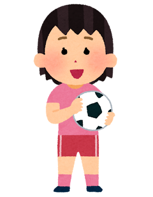 サッカー少女のイラスト