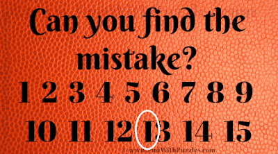 Answer to Find the Mistake Puzzle Observation Test