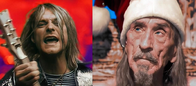 Kurt Cobain's blue hair in the "Heart-Shaped Box" music video - wide 5