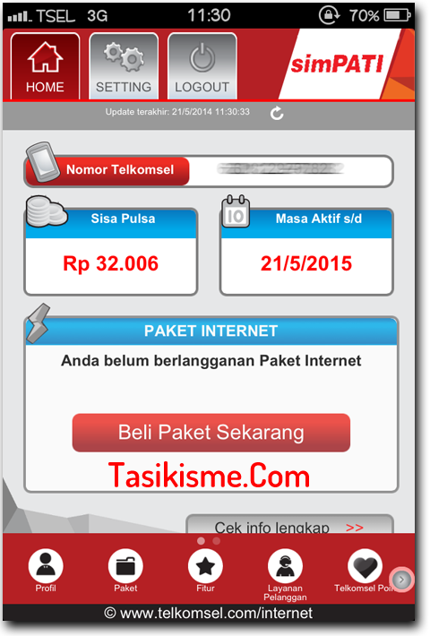 Cara Isi Pulsa Data Telkomsel Via MyTelkomsel