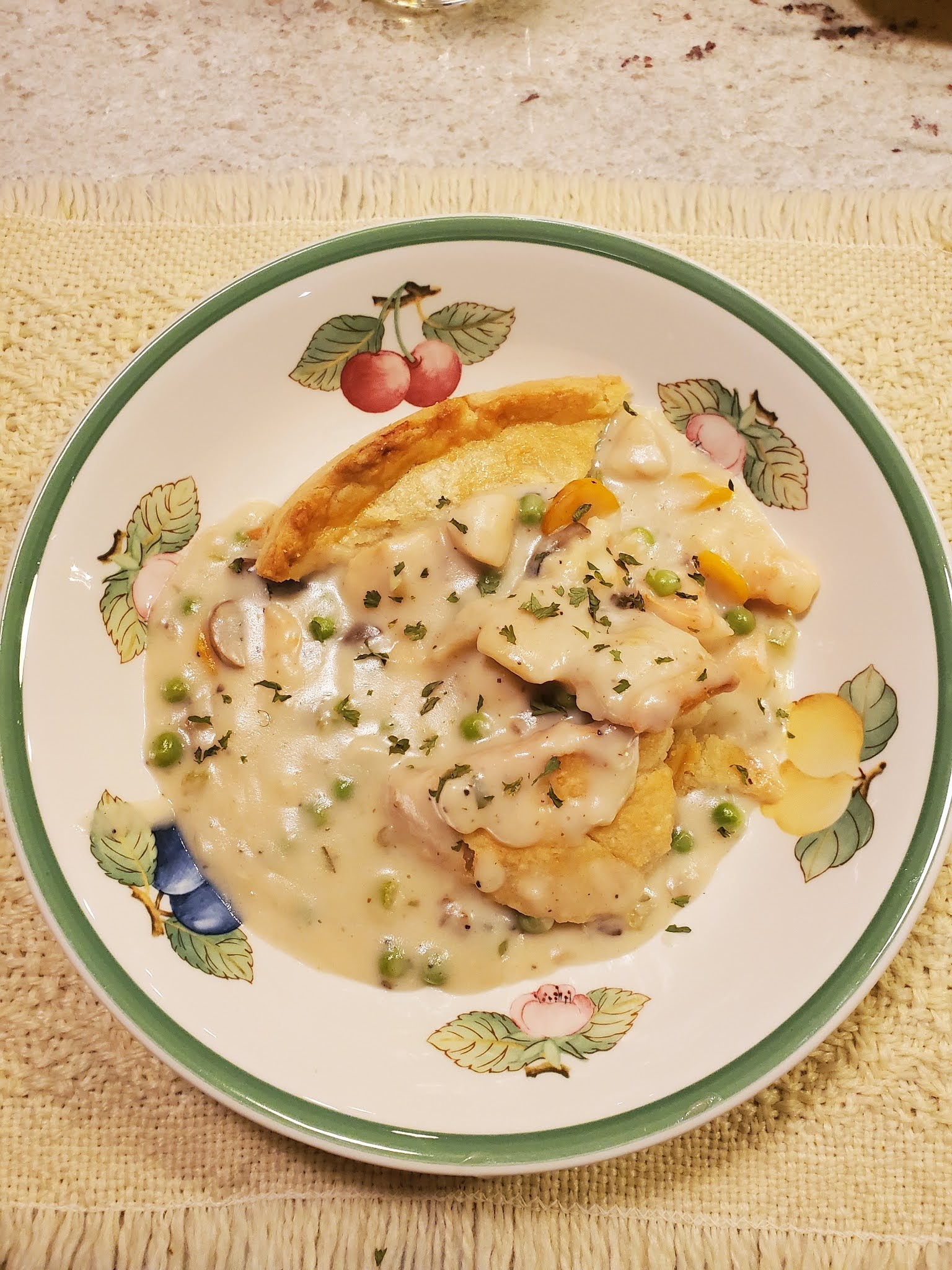 Grandpa Cooks Deep Dish Shrimp and Bay Scallop Pot Pie