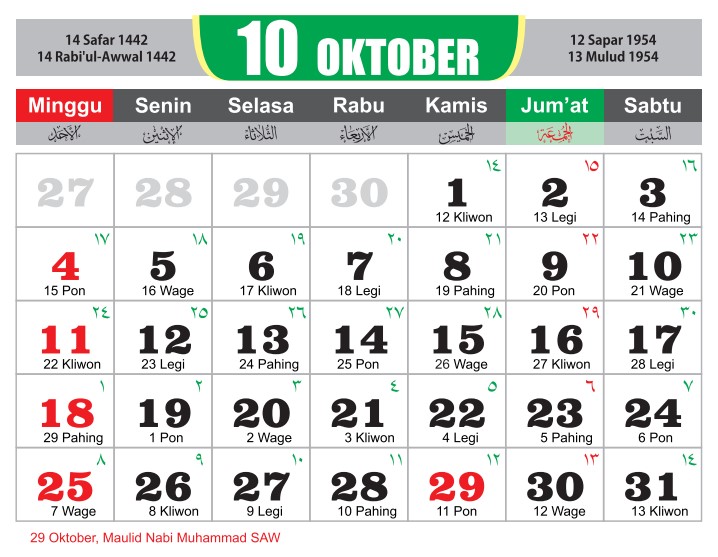 Download Kalender Jawa 2020 Pdf Lengkap - Bulan Januari ...