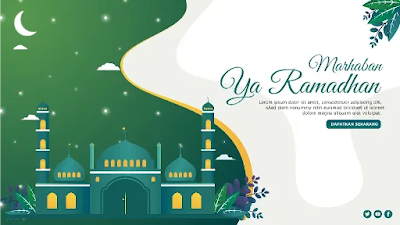 Free Ramadhan PPT : Desain Flat Tema Ramadhan PowerPoint