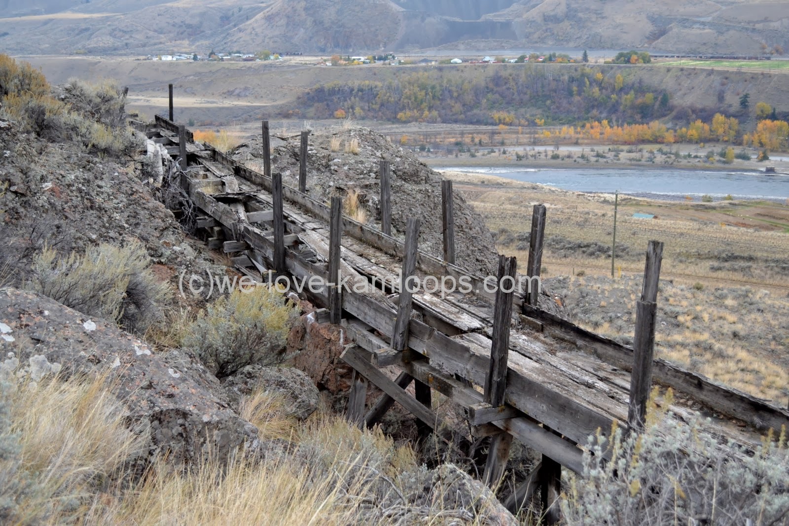 welovekamloops Walhachin Wooden Irrigation Flume Kamloops, BC