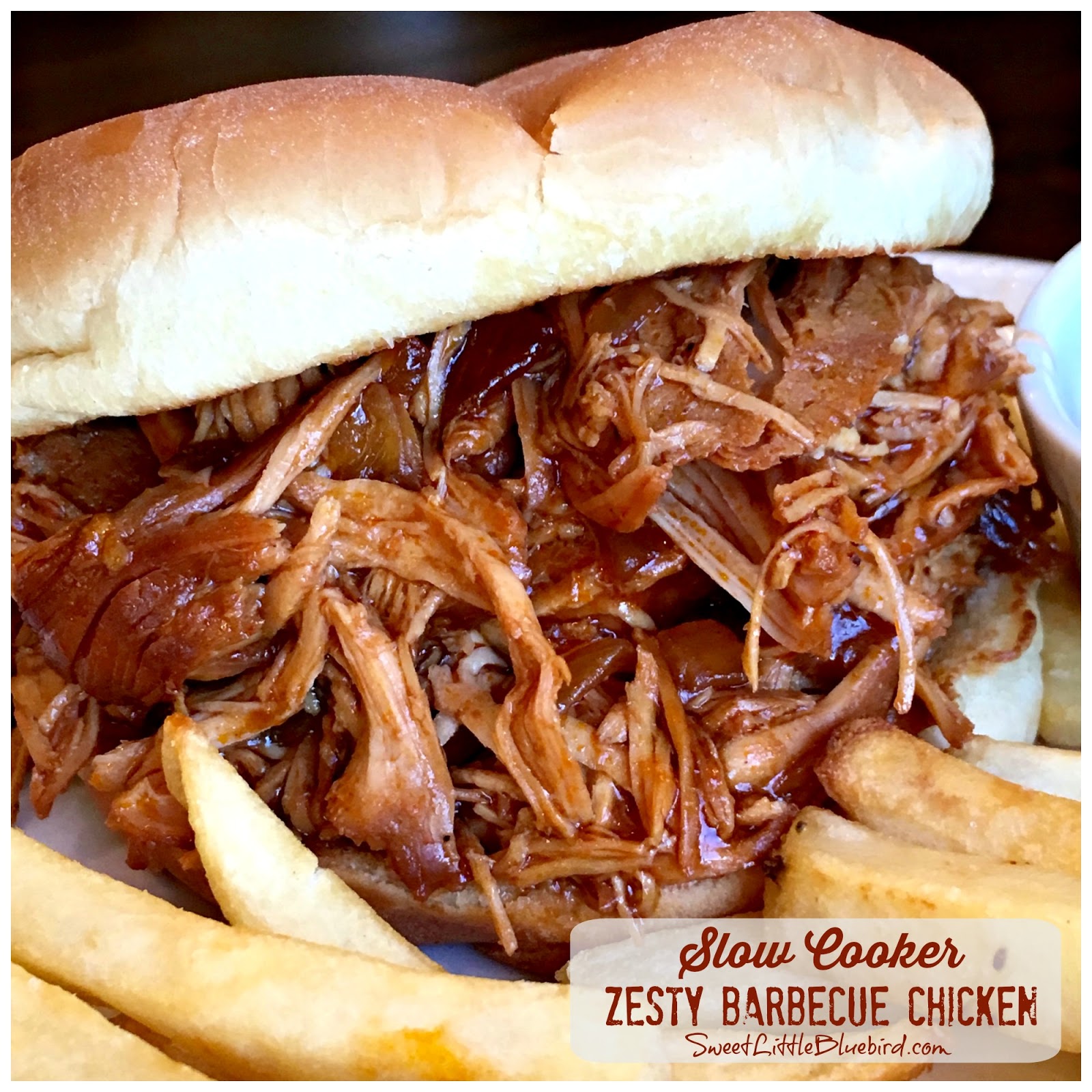 Slow Cooker Zesty Barbecue Chicken Sweet Little Bluebird