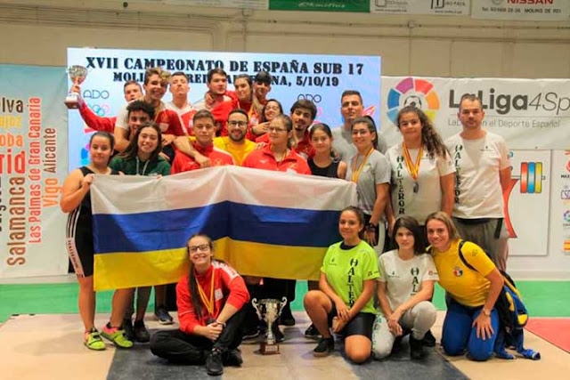 Canarias destaca en el Campeonato Nacional de Halterofilia Sub-17
