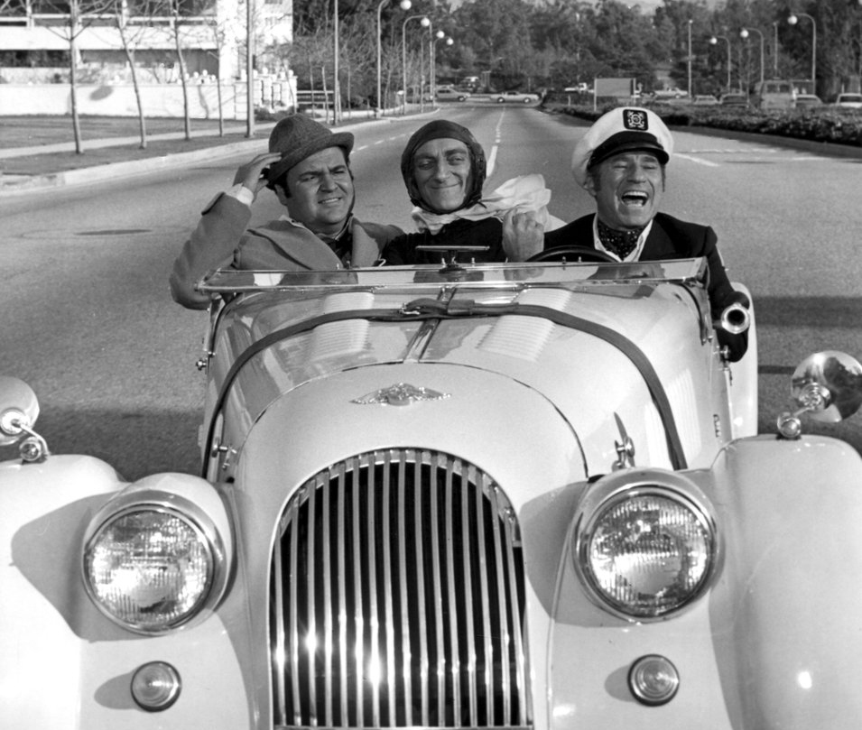 Just A Car Guy Mel Brooks driving Marty Feldman and Dom DeLuise in a