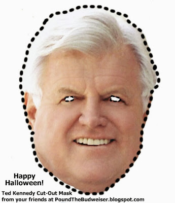 Ted Kennedy cut out mask Happy Halloween
