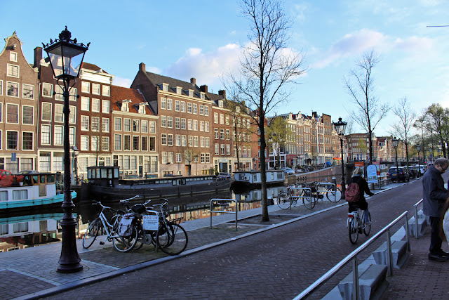 The Butterfly Balcony - Wendy's Week Liverpool to Amsterdam - Early morning A view across Prinsengracht to the canal and houses beyond