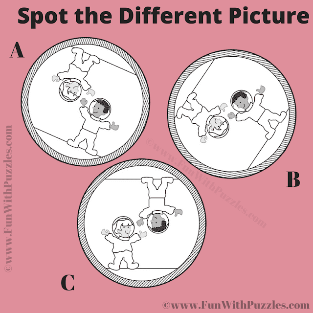Fun Odd One-Out Picture Puzzle for Kids: Astronaut Edition