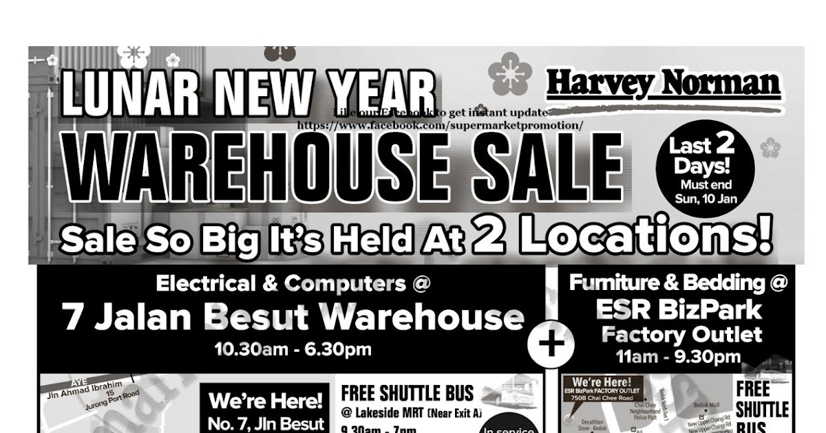 Harvey Norman Lunar New Year Warehouse Sale 09 10 January 2021