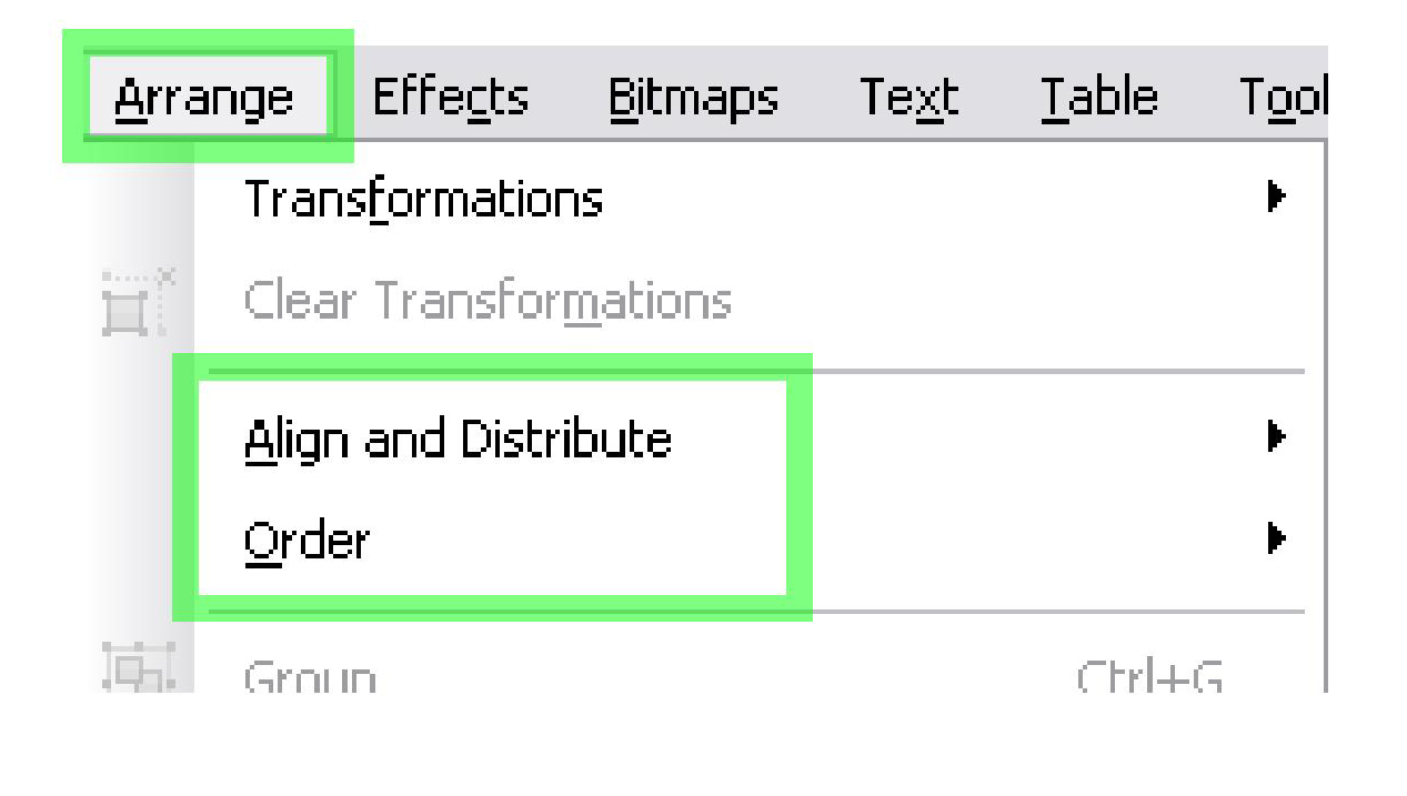 Clear Transformations корел. Align and distribute в coreldraw.