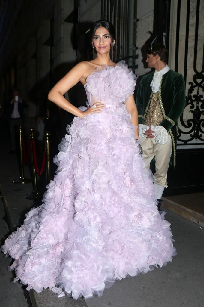 Sonam Kapoor In Violet Gown At Ralph Russo Fashion Show Paris