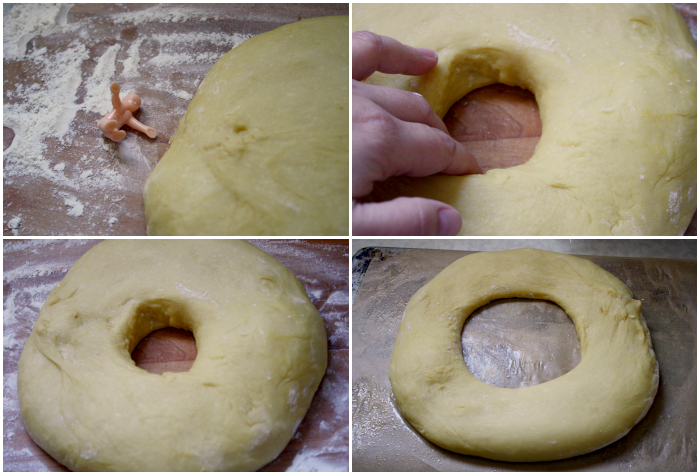 Rosca de Reyes - forming dough