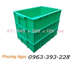 Thùng nhựa đặc 445 x 305 x 125 mm, thùng nhựa công nghiệp