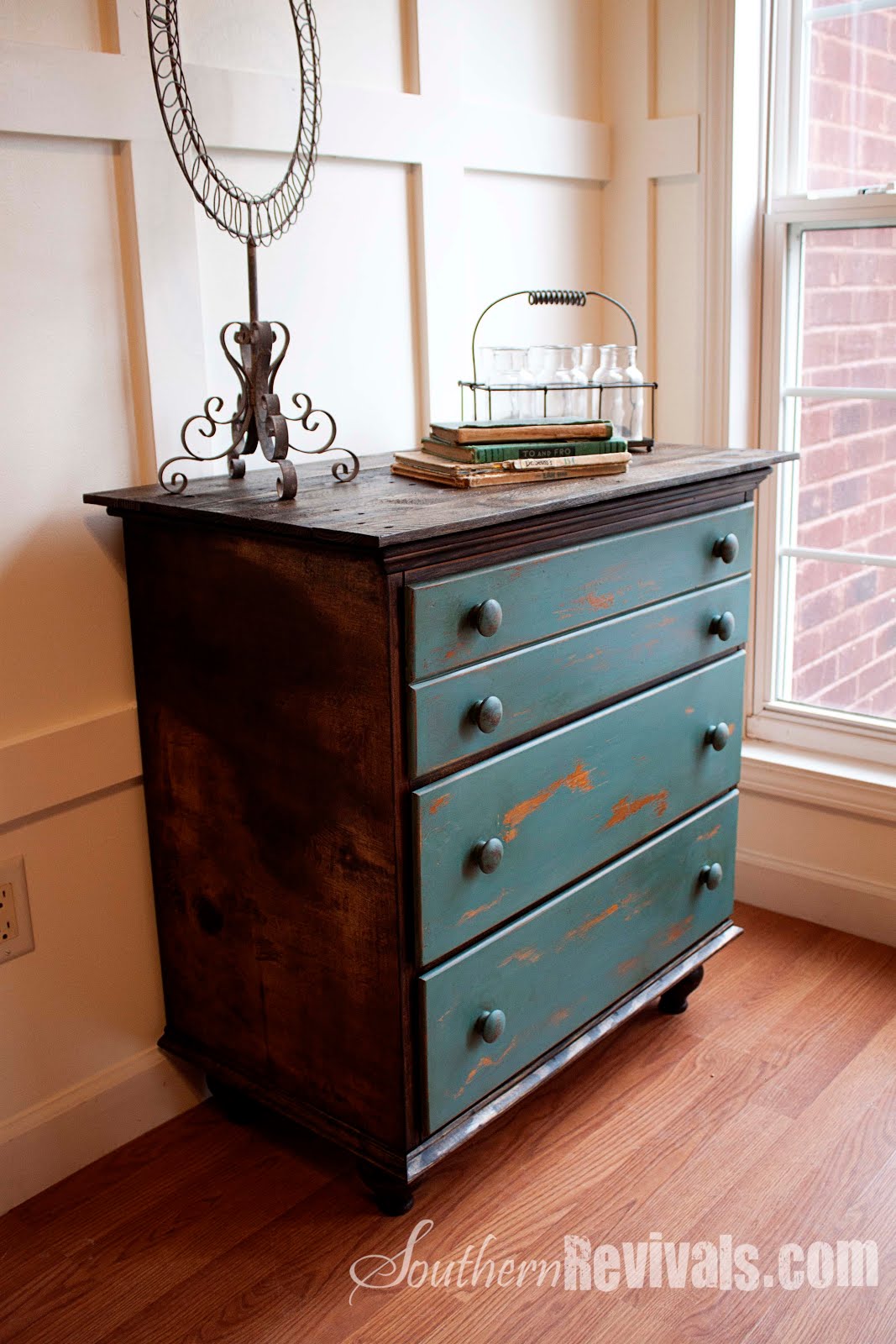 Vintage Chest of Drawers Revived with a Shipping Pallet A Chest of