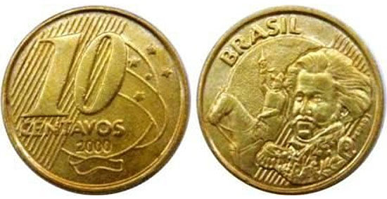 Moedas mais raras e caras do Real - 2 Lugar - Moeda de R$ 0,10 de 1999 e 2000