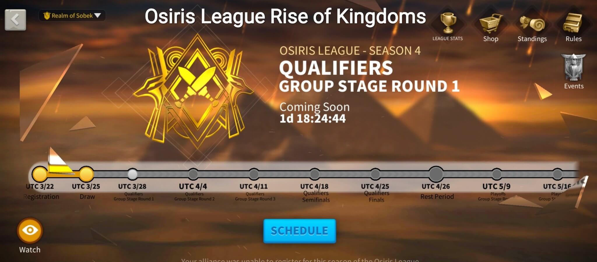 osiris league rise of kingdoms