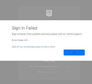 Sign in Failed - Error Code: AS-