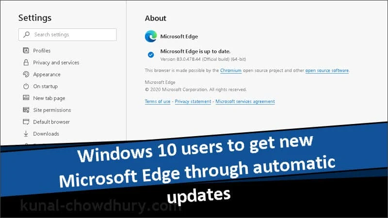 Windows 10 users to receive new Microsoft Edge (Chromium)  through automatic updates