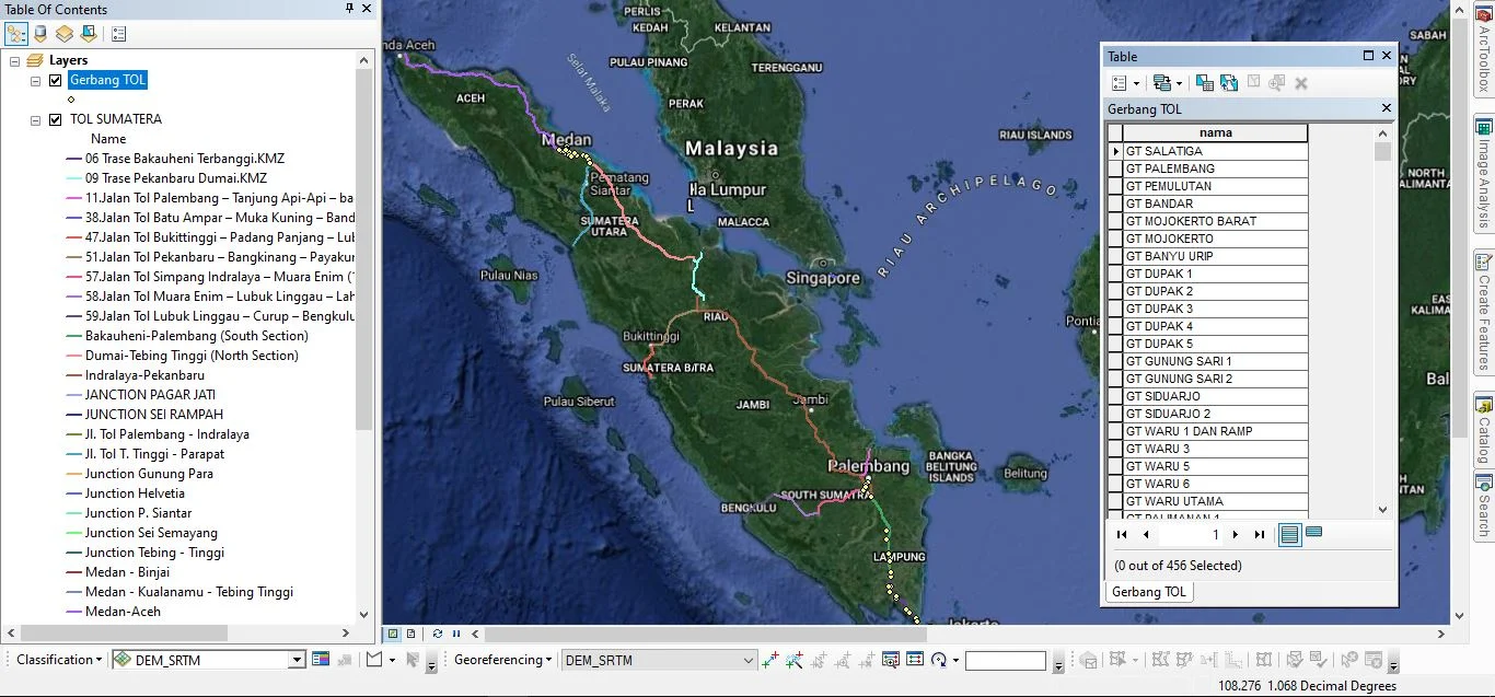 Shapefile SHP Jalan TOL