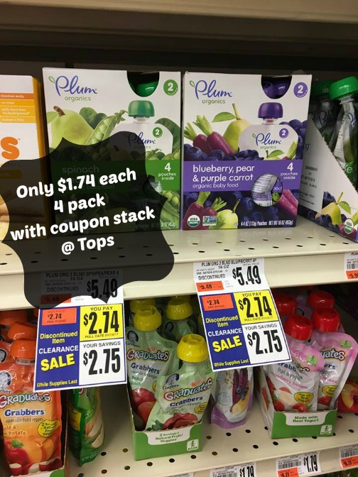 WNY Deals and ToDos Plum Organics only 1.74 for a 4 pack with coupon