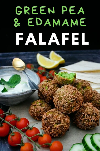 Green Edamame & Pea Falafel are perfect for lunchboxes or for a light dinner served with salad. They are also great on wraps and pitta bread with hummus and salad. #homemadefalafel #falafel #edamamefalafel #peafalafel #greenfalafel #easyfalafelrecipe  #falafelrecipe
