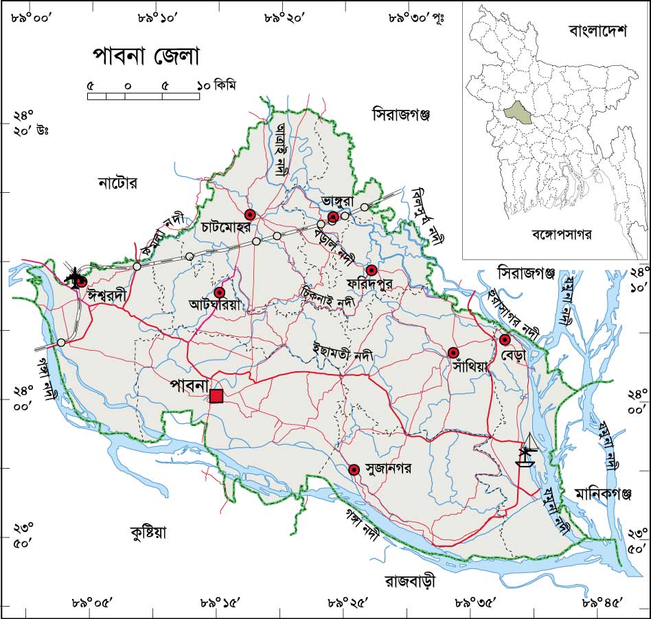 Map Of Pabna District Bangladesh Map All: Pabna Map
