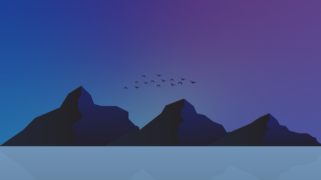 1) [1366x768] Colorful Mountains Night Minimal. : wallpaper