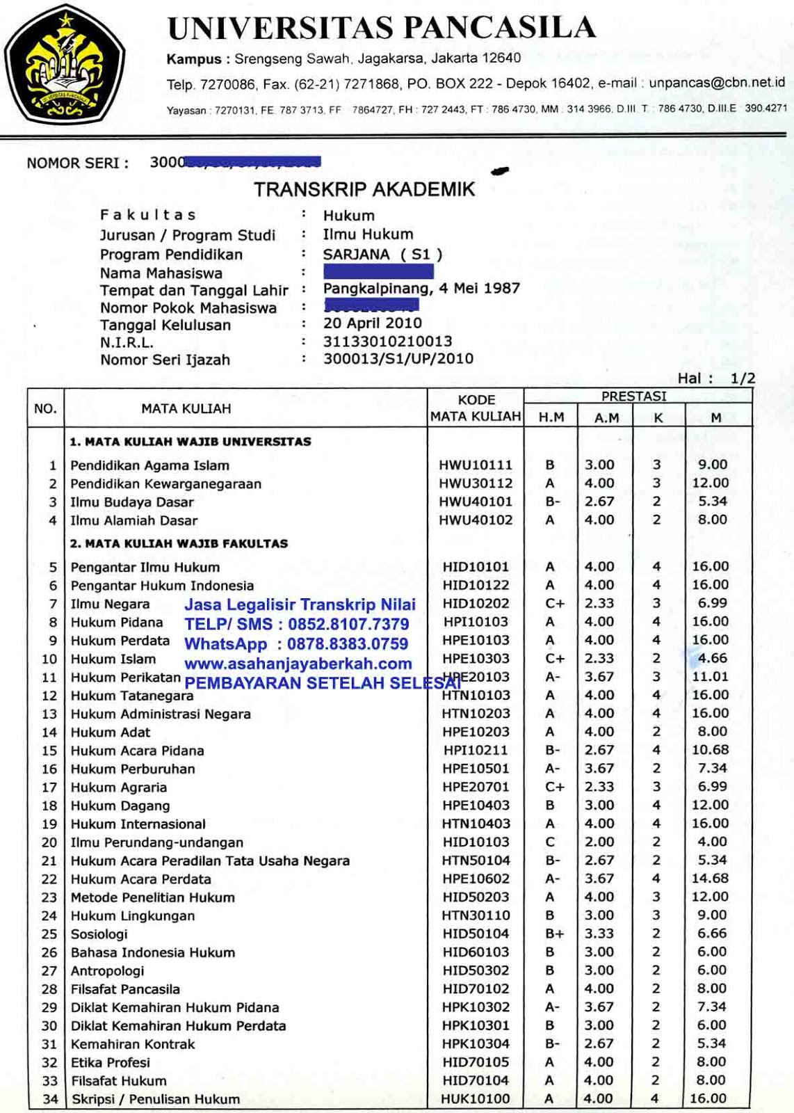 transkrip nilai wood scribd indo