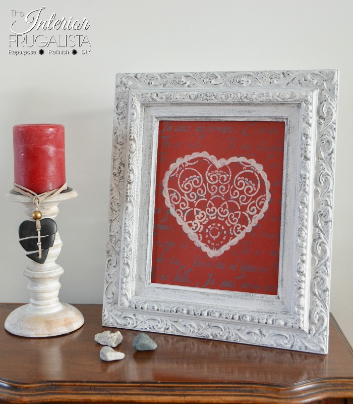 Upcycled Picture Frame Valentine Decor - Interior Frugalista